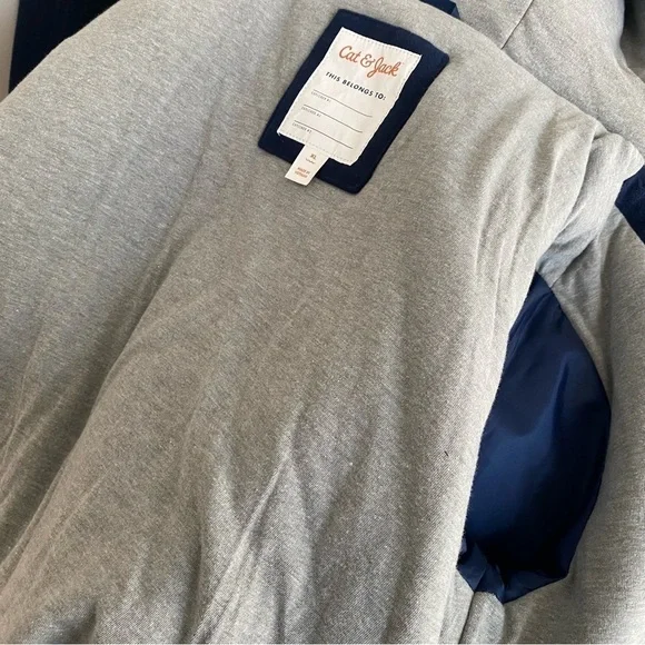 Boys' Solid Jacket With Hood - Cat & Jack™ Navy Blue Size XL - Picture 9 of 9